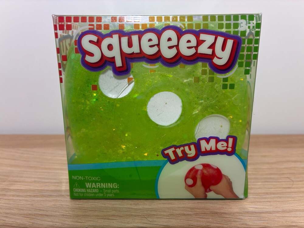 Squeezy Green Glitter Dice Squishy Sensory Toy